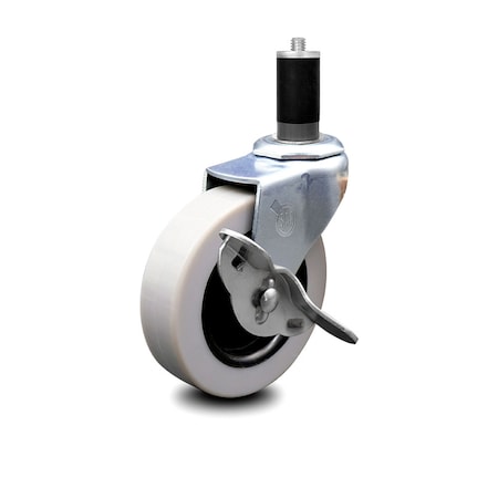 Service Caster 2 Inch Thermoplastic Rubber Wheel 1-3/8 Inch Expanding Stem Caster with Brake SCC-EX05S210-TPRS-SLB-138
